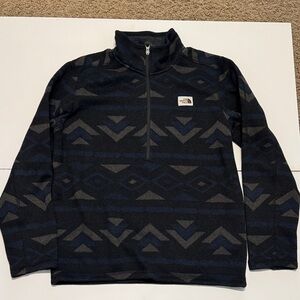 The North Face Men's Black and Gray 1/4 Sweater size L